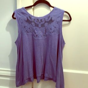 Free people NWT lilac top lace detail Sz xs purple
